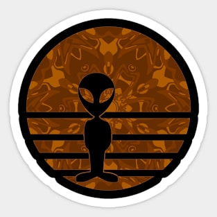 Encounters Kaleidoscope Pattern Shadow Alien Sunset Silhouette Sticker